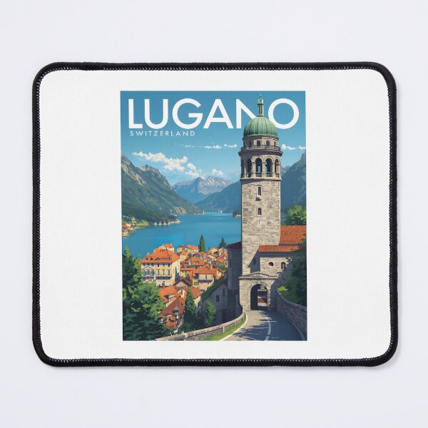 Item preview, A Vintage Illustration of Lugano - Switzerland designed and sold by GoodOldVintage.
