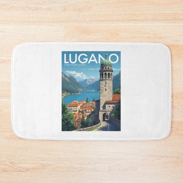 Item preview, A Vintage Illustration of Lugano - Switzerland  designed and sold by GoodOldVintage.