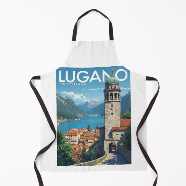 Item preview, A Vintage Illustration of Lugano - Switzerland designed and sold by GoodOldVintage.