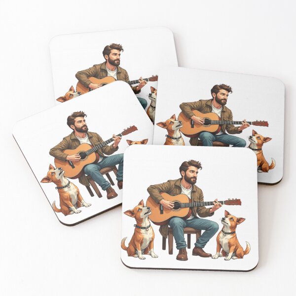 Item preview, Man playing guitar with dog designed and sold by NoiseWear.
