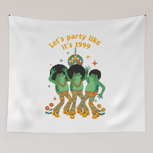 Item preview, Funky Frogs Disco Party, Let’s Party Like It’s 1999, Dance, Disco, funnyfits70, Humor, Funny, retro, vintages, funny quotes, animal humor, designed and sold by FunnyFits70.