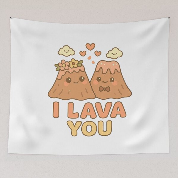 Item preview, I Lava You | Cute Kawaii Volcano Couple Design designed and sold by Zippitydodads.