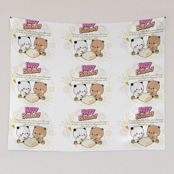 Item preview, Happy Birthday Cute DuDu Bear and BuBu Panda Are Celebrating 2026 designed and sold by DaresToDream.