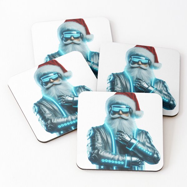 Item preview, Cyberpunk Santa Claus – Futuristic Christmas PNG Artwork designed and sold by instadone.