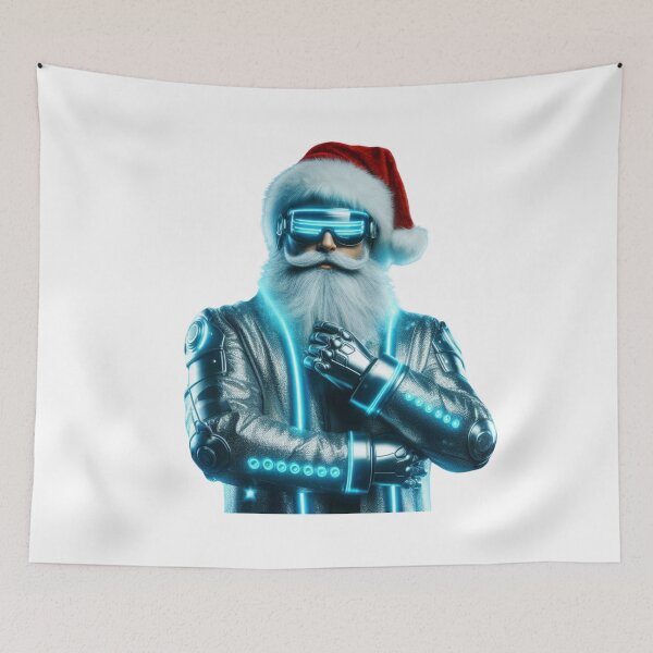 Item preview, Cyberpunk Santa Claus – Futuristic Christmas PNG Artwork designed and sold by instadone.