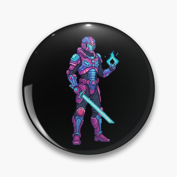 Item preview, Pixelated 90s Retro Space Hero Holding a Glowing Laser Sword designed and sold by ARM-Designs.