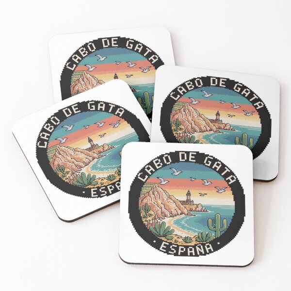 Item preview, Cabo de Gata Spain - Retro Pixel Art Travel Badge with Lighthouse, Cliffs & Cactus - Vintage Coastal Souvenir Decal designed and sold by CircinusStore.