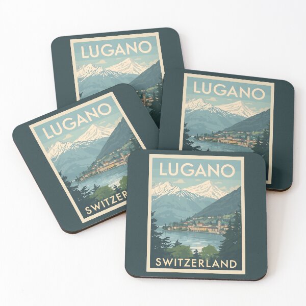 Item preview, A Vintage Illustration of Lugano - Switzerland  designed and sold by GoodOldVintage.