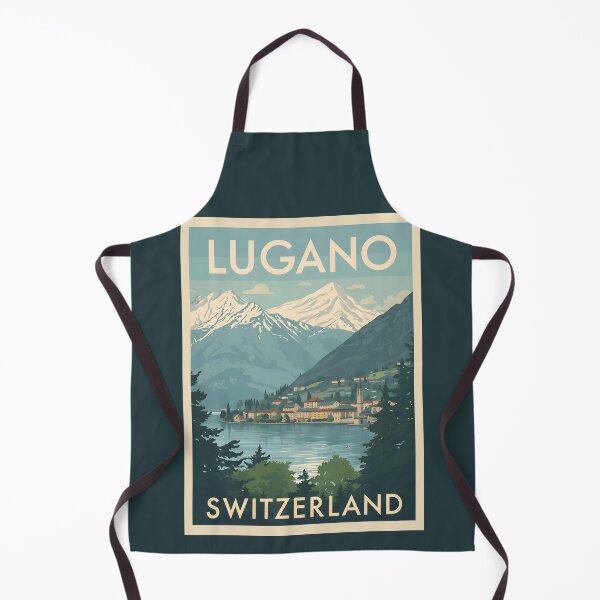 Item preview, A Vintage Illustration of Lugano - Switzerland designed and sold by GoodOldVintage.