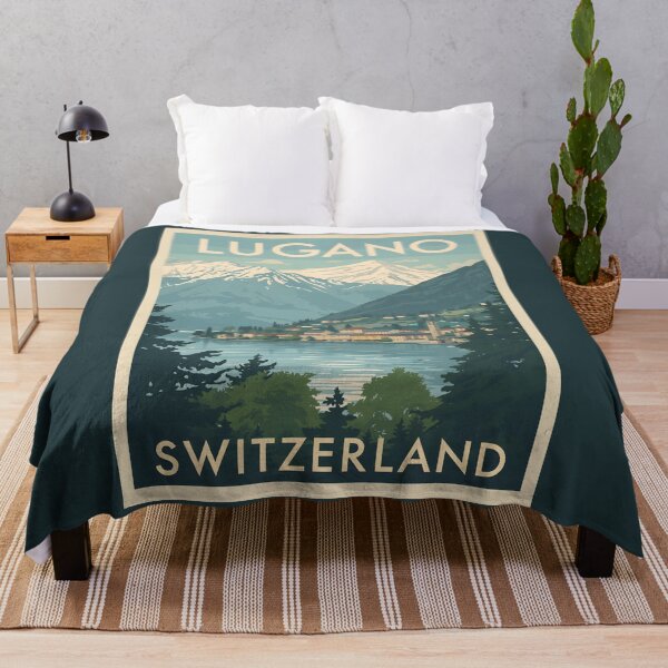 Item preview, A Vintage Illustration of Lugano - Switzerland  designed and sold by GoodOldVintage.