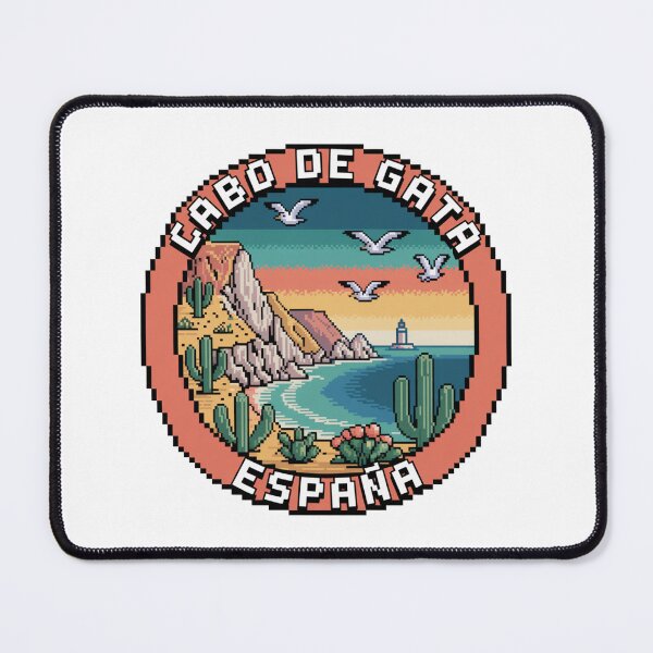 Item preview, Cabo de Gata Spain - Retro Pixel Art Travel Badge with Cliffs, Lighthouse & Cactus - Vintage Mediterranean Souvenir Decal designed and sold by CircinusStore.