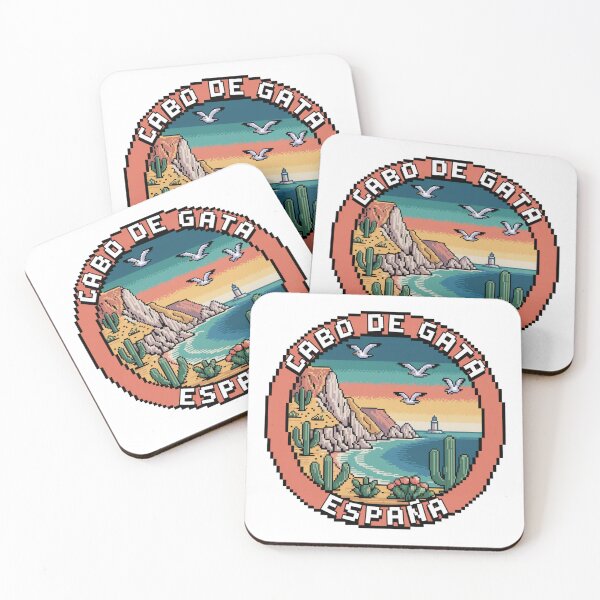 Item preview, Cabo de Gata Spain - Retro Pixel Art Travel Badge with Cliffs, Lighthouse & Cactus - Vintage Mediterranean Souvenir Decal designed and sold by CircinusStore.