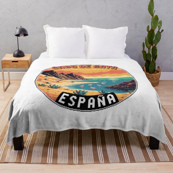 Item preview, Cabo de Gata España - Retro Pixel Art Travel Badge with Cliffs, Flamingos & Desert Plants - Vintage Coastal Souvenir Decal designed and sold by CircinusStore.