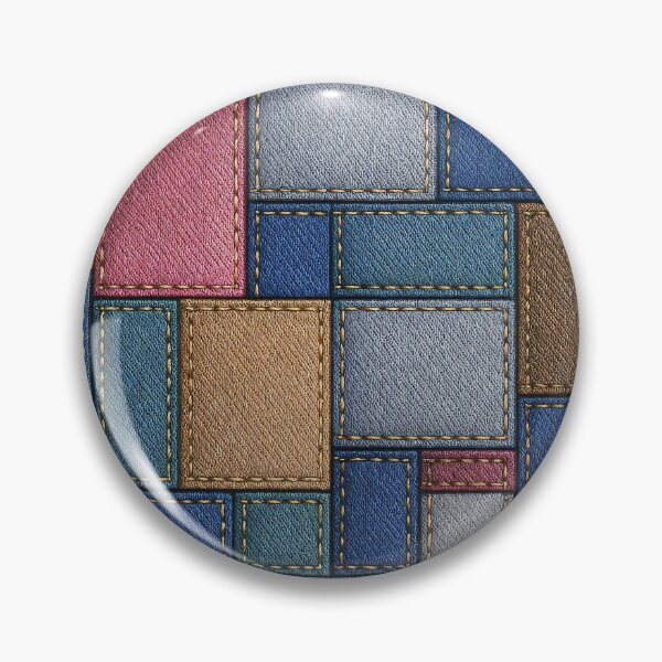 Item preview, Denim Patchwork Grid designed and sold by Kaleidoscope Print.