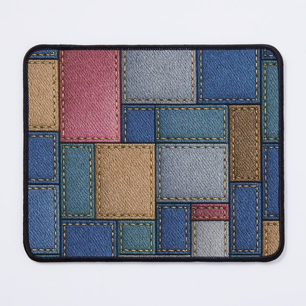 Item preview, Denim Patchwork Grid designed and sold by Kaleidoscope Print.