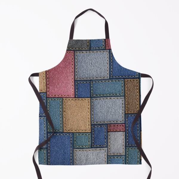 Item preview, Denim Patchwork Grid designed and sold by Kaleidoscope Print.