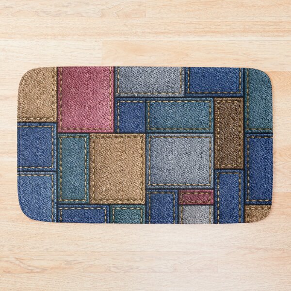 Item preview, Denim Patchwork Grid designed and sold by Kaleidoscope Print.