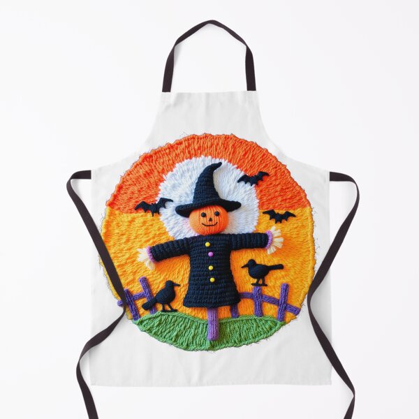 Item preview, Handmade Yarn Halloween Scarecrow With Pumpkin Dome designed and sold by e-camelleone.