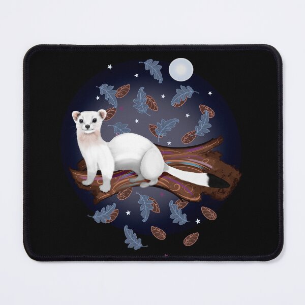 Item preview, White Stoat Blue Moon designed and sold by nocturne-design.