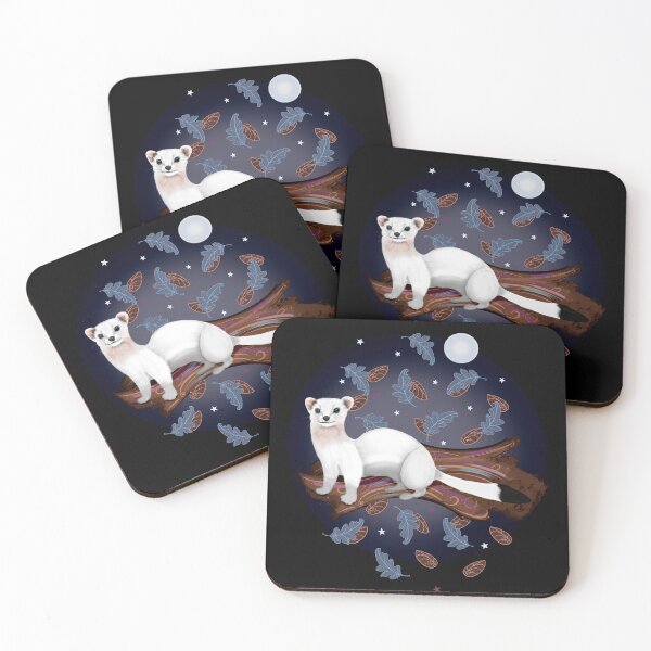 Item preview, White Stoat Blue Moon designed and sold by nocturne-design.