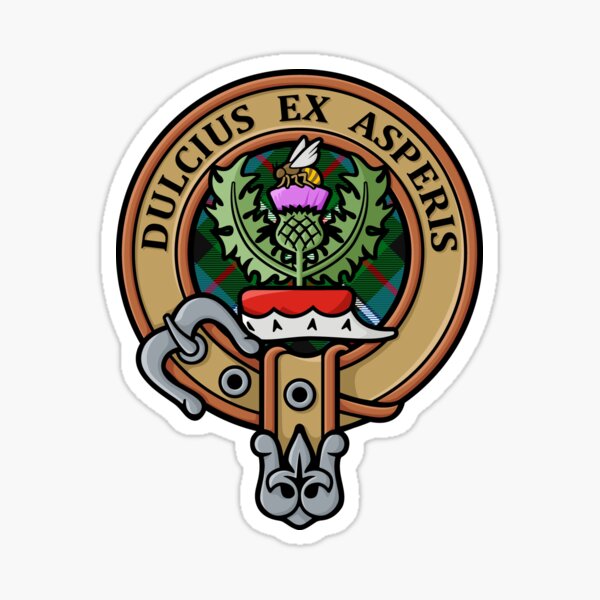 Clan Ferguson Crest over Tartan