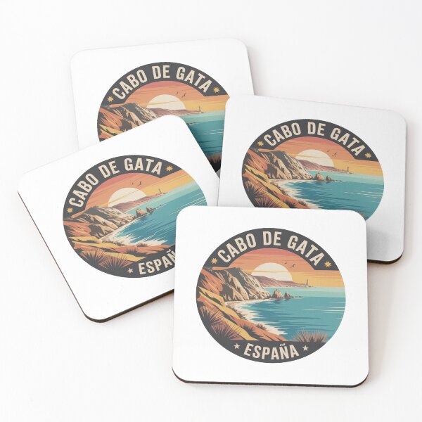 Item preview, Cabo de Gata España - Vintage Travel Badge with Sunset, Cliffs & Lighthouse - Retro Mediterranean Coastal Souvenir Decal designed and sold by CircinusStore.
