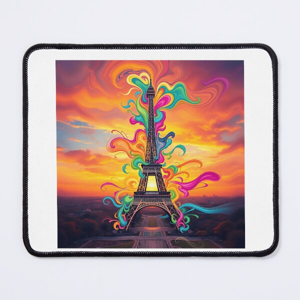 Item preview, Colorful Eiffel Tower Swirls designed and sold by sharon1210.