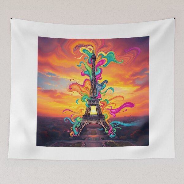 Item preview, Colorful Eiffel Tower Swirls designed and sold by sharon1210.