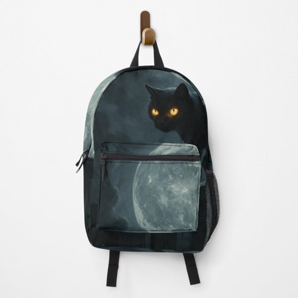 Item preview, Black Cat Under the Moon designed and sold by Enchanting Art Vista.
