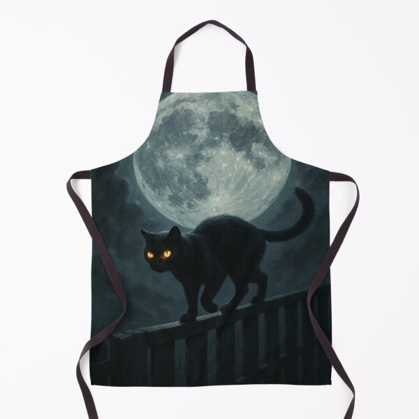Item preview, Black Cat Under the Moon designed and sold by Enchanting Art Vista.