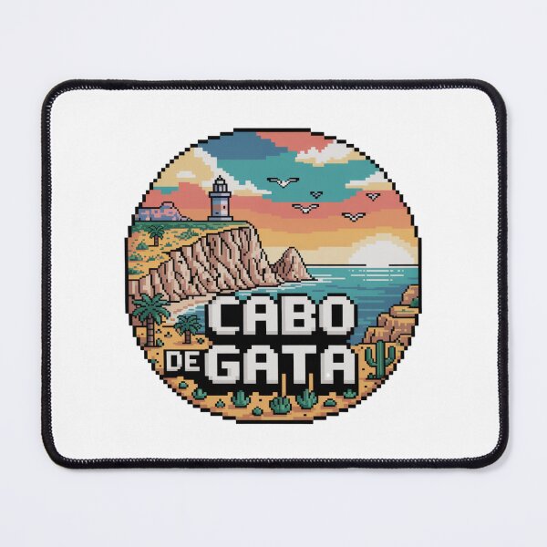 Item preview, Cabo de Gata España - Pixel Art Lighthouse & Cliffs Retro Badge - Spain Coastal Travel Souvenir Decal designed and sold by CircinusStore.