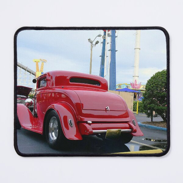 Item preview, Classic Red Car at Amusement Park designed and sold by MercerImages.