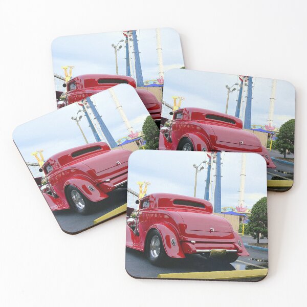 Item preview, Classic Red Car at Amusement Park designed and sold by MercerImages.