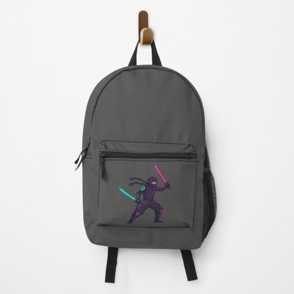 Item preview, Pixelated 90s Retro Ninja Character with Glowing Swords designed and sold by ARM-Designs.