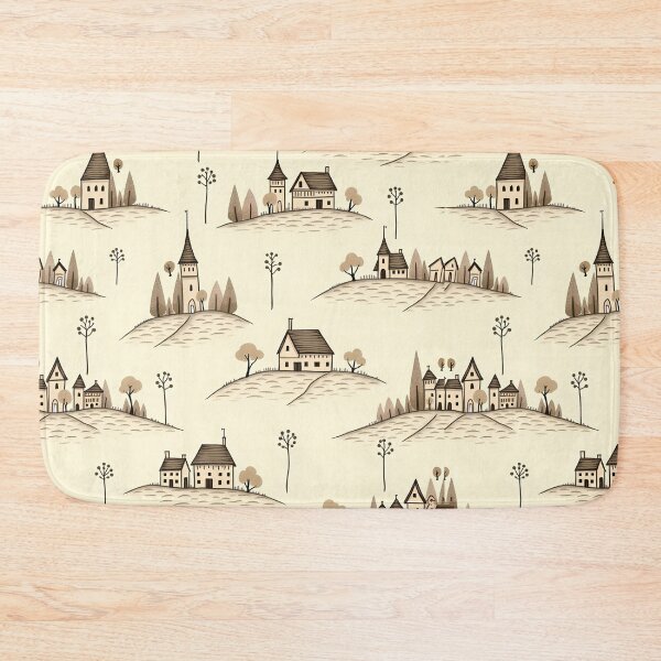Item preview, vintage village pattern designed and sold by K@Whimsical cottagecore.
