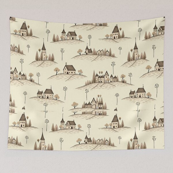 Item preview, vintage village pattern designed and sold by K@raksnalee.