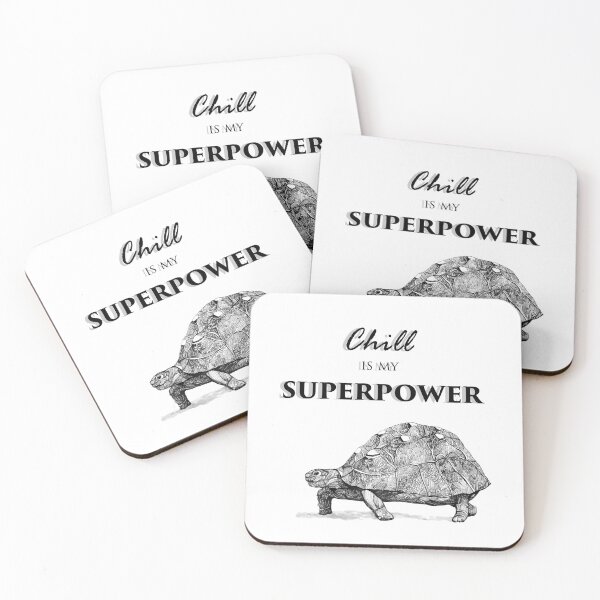 Item preview, Chill Is My Superpower – Playful Turtle Ink Drawing designed and sold by Creative Soul Art.