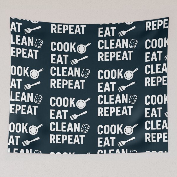 Item preview, Cook Eat Clean Repeat – Funny Daily Routine Quote Design for Apparel & Gifts designed and sold by 519xdesign.