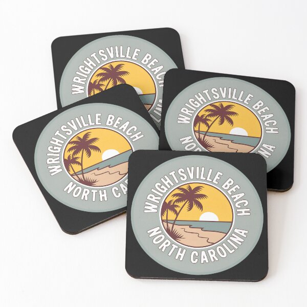 Item preview, Wrightsville Beach North Carolina Sticker – Retro Sunset Palm Design designed and sold by VividOrganica.