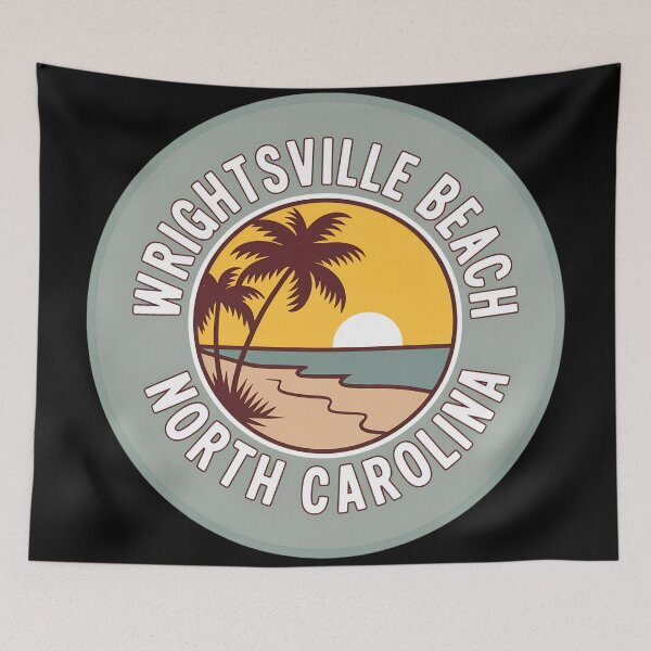 Item preview, Wrightsville Beach North Carolina Sticker – Retro Sunset Palm Design designed and sold by VividOrganica.