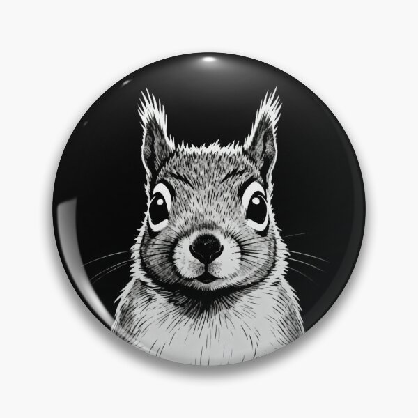 Item preview, Black and White Squirrel Illustration designed and sold by LuckCraftStudio.