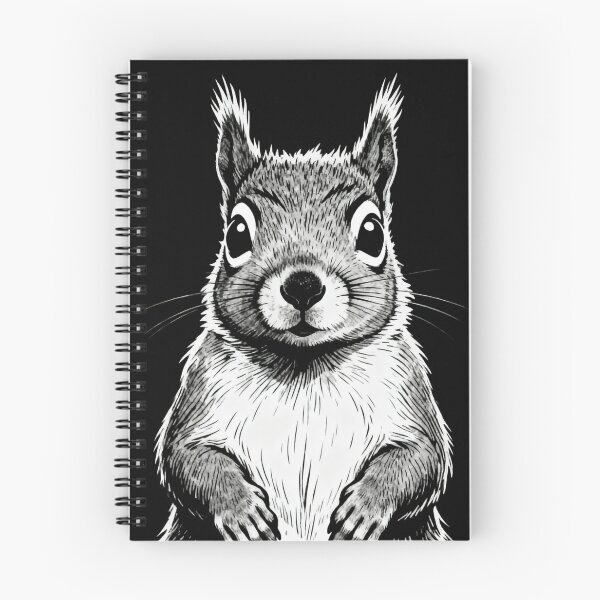Item preview, Black and White Squirrel Illustration designed and sold by LuckCraftStudio.