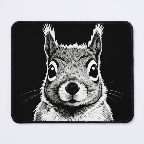 Item preview, Black and White Squirrel Illustration designed and sold by LuckCraftStudio.