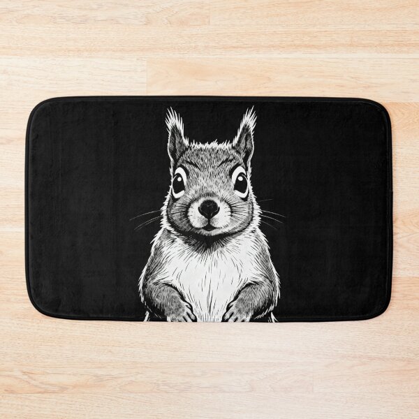 Item preview, Black and White Squirrel Illustration designed and sold by LuckCraftStudio.