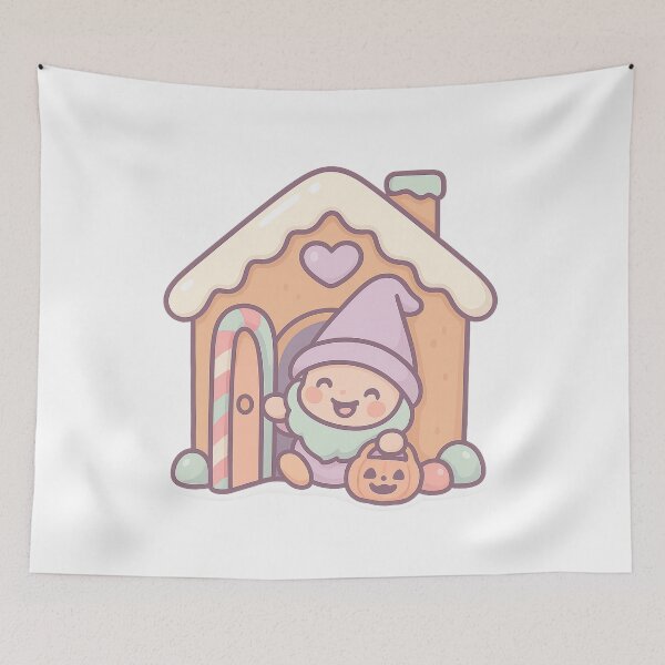 Item preview, Baby Pastel Gnome – Peeking Out of Gingerbread House T-Shirt designed and sold by PrintCreations9.
