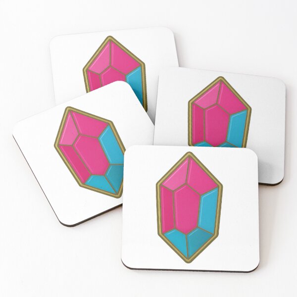 Item preview, Geometric crystal pin design in vibrant pink and blue colors, isolated, AI Generated designed and sold by dvoevnore.