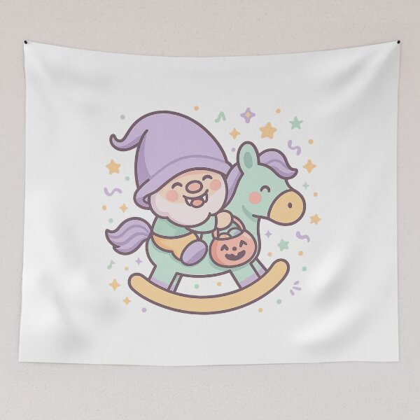 Item preview, Baby Pastel Gnome on Rocking Horse – Cute Holiday Gnome T-Shirt designed and sold by PrintCreations9.