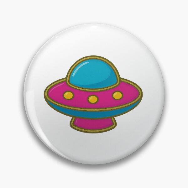 Item preview, UFO shaped pin in bright colors isolated on transparent background, AI Generated designed and sold by dvoevnore.