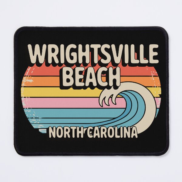 Item preview, Retro Wrightsville Beach Sticker – Vintage North Carolina Wave Design designed and sold by VividOrganica.