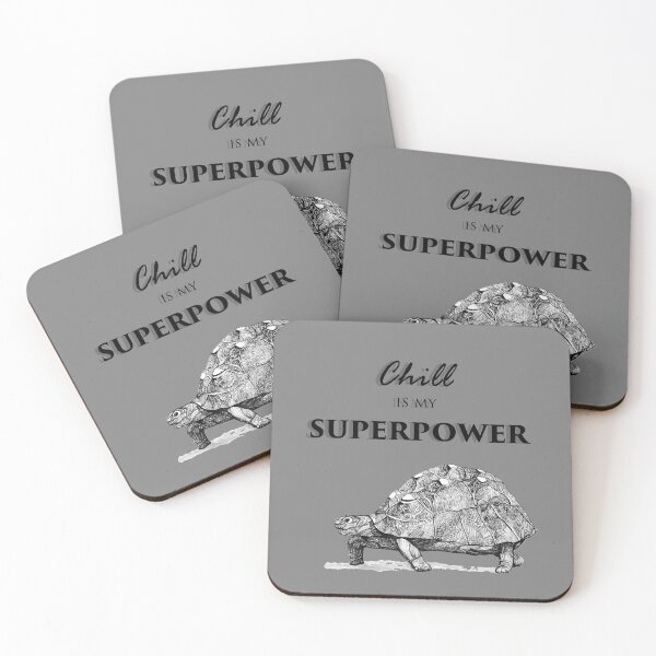 Item preview, Chill Is My Superpower – Cute Turtle Ink Drawing on White designed and sold by Creative Soul Art.